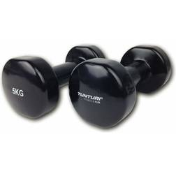 Tunturi Vinyl Dumbbells 5.0kg. Black. Pairc nero nero nero