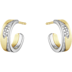 Georg Jensen Fusion Small Earrings - White Gold/Gold/Diamonds