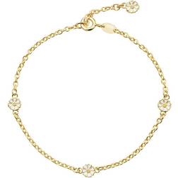 Lund Copenhagen Daisy Micro Bracelet - Gold/White