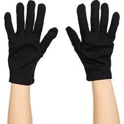 Rubies Mens Black Cotton Gloves