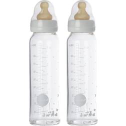 Hevea Glas Nappflaska 240ml 2-pack