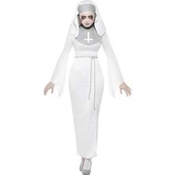 Smiffys Haunted Asylum Nun Costume White