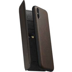 Nomad Rugged Tri-Folio Marron Etui à rabat en cuir pour iPhone XS Max