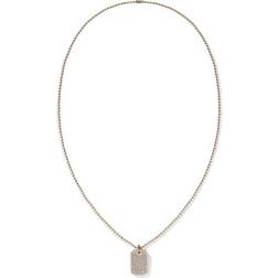 Tommy Hilfiger Mini Pave Dog Tag Necklace - Rose Gold