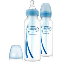 Dr. Brown's Options biberon anti-colique étroit 2x250 ml en plastique, bleu