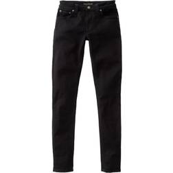 Nudie Jeans Skinny Lin - Black Mid Waist Tight Fit Men's Organic W27/L30 Denim