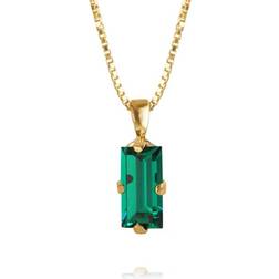 Caroline Svedbom Baguette Necklace - Gold/Green