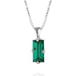 Caroline Svedbom Baguette Necklace - Silver/Green