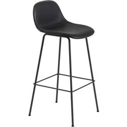 Muuto Fiber Tube Base with Backrest Leather Barstol 97.5cm