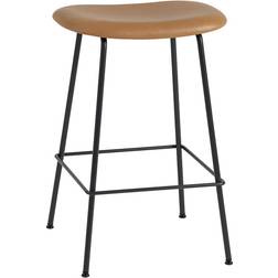 Muuto Fiber Tube Base Leather Bar Stool 26"