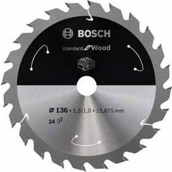 Bosch Lame de scie circulaire Standard pour bois, 136x1,5/1x15,875 24 dents