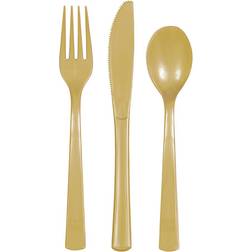 Unique Party Engangsbestik Guld 18-pk
