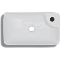 vidaXL Lavandino Bagno In Ceramica Bianca Con Foro Per Rubinetto