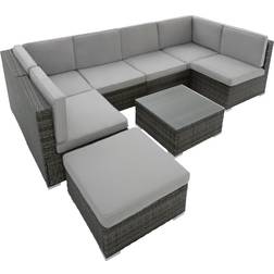 tectake Venice Loungesæt, 1 borde inkl. 6 sofaer