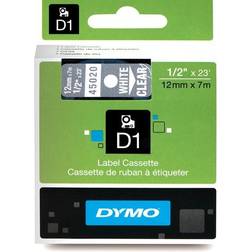 Dymo Label Cassette D1 White on Clear