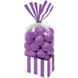 Amscan Party Bags Cellophane Purple/White 10-pack