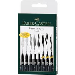 Faber-Castell Pitt Artist Pen Black 8-pack