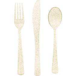 Unique Party Cutlery Glitter Gold 18-pack