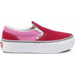 Vans Kid's 2 Tone Classic Slip-On Platform - Chili Pepper/Fuchsia Pink