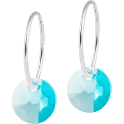 Blomdahl Round Earrings - Silver/Turquoise