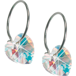 Blomdahl Heart Earrings - Silver/Rainbow