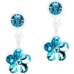 Blomdahl Flower Earrings - White/Blue