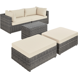 tectake San Domino Outdoor Lounge Set, 1 Table incl. 2 Chairs