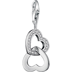 Thomas Sabo Charm Club Hearts Charm Pendant - Silver/White