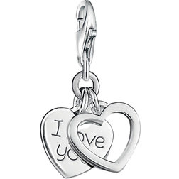 Thomas Sabo I Love You Hearts Charm Pendant - Silver