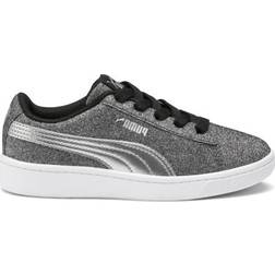 Puma Vikky v2 Glitz Little Kid's Shoes - Black/Silver/White