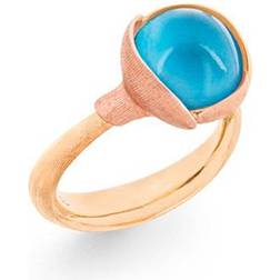 Ole Lynggaard Lotus Ring 2 - Gold/Rose Gold/Sky Blue Topaz