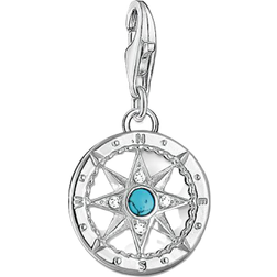 Thomas Sabo Charm Club Compass Charm - Silver/Turquoise