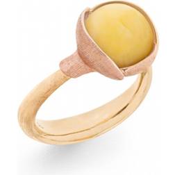 Ole Lynggaard Lotus Ring 2 - Gold/Rose Gold/Amber