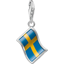 Thomas Sabo Charm Club Flag Sweden Charm Pendant - Silver/Blue