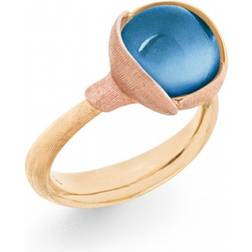 Ole Lynggaard Lotus Ring 2 - Gold/Rose Gold/Swiss Blue Topaz