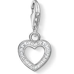 Thomas Sabo Charm Club Heart Charm Pendant - Silver/White