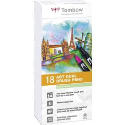 Tombow ABT dubbel pensel penna pastell 18-pack