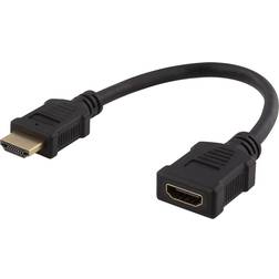 Deltaco Flexible HDMI - HDMI M-F 0.2m