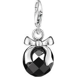 Thomas Sabo Charm Club Stone with Bow Charm Pendant - Silver/Black