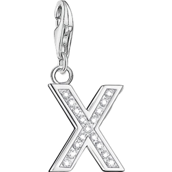 Thomas Sabo Letter X Charm Pendant - Silver/White