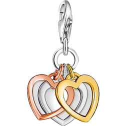 Thomas Sabo Charm Club Three Hearts Charm - Rose Gold/Gold/Silver