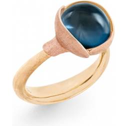 Ole Lynggaard Lotus Ring 2 - Gold/Rose Gold/London Blue Topaz