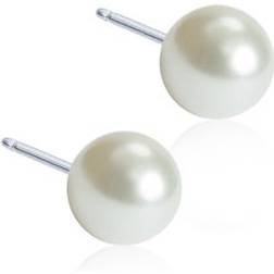 Blomdahl Natural Titanium White Pearl - 6 mm