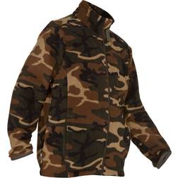 SOLOGNAC Warme Fleece Jas Voor De Jacht - Camouflage Groen/Bruin