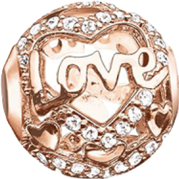 Thomas Sabo Karma Heart of Love Bead Charm - Rose Gold/White