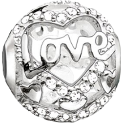 Thomas Sabo Karma Heart of Love Bead Charm - Silver/White