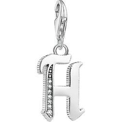 Thomas Sabo Charm Club Letter H Charm Pendant - Silver/White