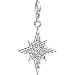 Thomas Sabo Charm Club Glitter Star Charm Pendant - Silver/White