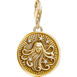 Thomas Sabo Charm Club Zodiac Sign Virgo Charm Pendant - Gold/White