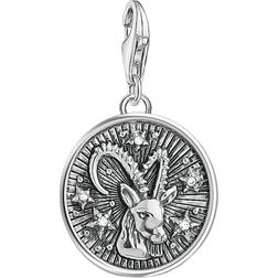 Thomas Sabo Charm Club Zodiac Sign Capricorn Charm Pendant - Silver/White